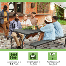 Load image into Gallery viewer, Outdoor Picnic Table Bench Set for 6-8 People