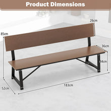 Load image into Gallery viewer, Outdoor Garden Bench with Weatherproof HDPE Backrest and Seat