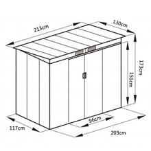 Load image into Gallery viewer, Outdoor Metal Garden Storage Shed with Sloping Roof