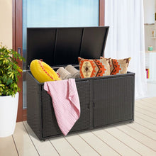 Load image into Gallery viewer, 330L 2-Tier Outdoor PE Wicker Storage Box with Lid and Front Doors