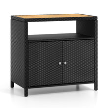 Load image into Gallery viewer, Outdoor Rattan Storage Cabinet Sideboard Buffet Cabinet