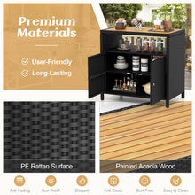 Load image into Gallery viewer, Outdoor Rattan Storage Cabinet Sideboard Buffet Cabinet