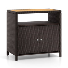 Load image into Gallery viewer, Outdoor Rattan Storage Cabinet Sideboard Buffet Cabinet