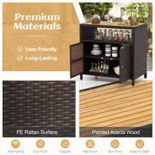 Load image into Gallery viewer, Outdoor Rattan Storage Cabinet Sideboard Buffet Cabinet
