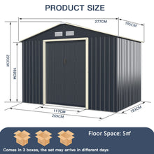 Load image into Gallery viewer, Outdoor Storage Shed with 4 Vents and Double Sliding Door