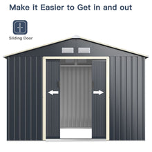 Load image into Gallery viewer, Outdoor Storage Shed with 4 Vents and Double Sliding Door