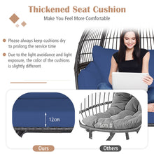 Load image into Gallery viewer, Oversized Patio Wicker Egg Lounge Chair with 4 Soft Cushions