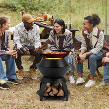 Load image into Gallery viewer, 50cm Patio Fire Pit with Pot Holder and Storage Shelf