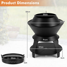 Load image into Gallery viewer, 50cm Patio Fire Pit with Pot Holder and Storage Shelf