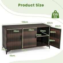 Load image into Gallery viewer, 318 L Patio Wicker Storage Cabinet Deck Box with Removable Shelves