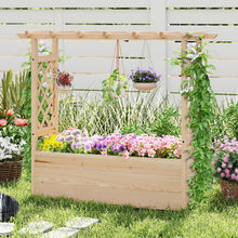 Load image into Gallery viewer, Raised Garden Bed with Lattice Trellises Hanging Roof Drainage