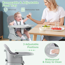 Load image into Gallery viewer, 6-in-1 Baby High Chair with 5-Point Harness and Removable Tray