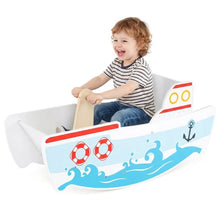 Load image into Gallery viewer, Rocking Ship for 1-5 Years Old Kids Wooden Rocking Horse Toy with Nautical Theme