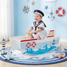Load image into Gallery viewer, Rocking Ship for 1-5 Years Old Kids Wooden Rocking Horse Toy with Nautical Theme