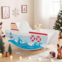 Load image into Gallery viewer, Rocking Ship for 1-5 Years Old Kids Wooden Rocking Horse Toy with Nautical Theme