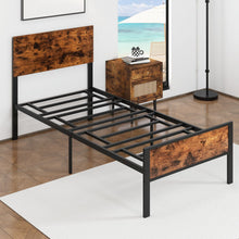 Load image into Gallery viewer, Metal Platform Bed with Headboard and Footboard Single size