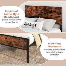 Load image into Gallery viewer, Metal Platform Bed with Headboard and Footboard Single size