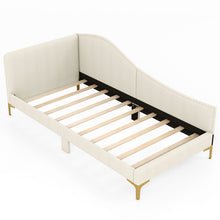 Load image into Gallery viewer, Single Size Upholstered Daybed Rivet-Tufted Platform Bed with Metal Legs