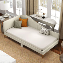 Load image into Gallery viewer, Single Size Upholstered Daybed Rivet-Tufted Platform Bed with Metal Legs