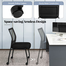 Load image into Gallery viewer, Stackable Armless Waiting Room Guest Chair with Wheels Set of 2