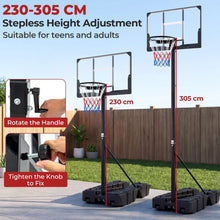 Load image into Gallery viewer, Stepless Adjustable Basketball Hoop with Stable Weighted Base