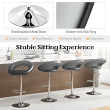 Load image into Gallery viewer, Swivel Height Adjustable Bar Stool Set of 2 with Hollow Back and Footrest