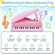 Load image into Gallery viewer, 31 Keys Kids Portable Multifunctional Toy Piano with Microphone