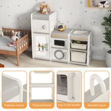Load image into Gallery viewer, Kids Toy Storage Organizer with Magnetic Whiteboard Removable Sink & Faucet