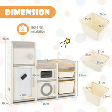 Load image into Gallery viewer, Kids Toy Storage Organizer with Magnetic Whiteboard Removable Sink & Faucet