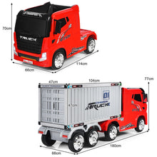 Load image into Gallery viewer, 12V Ride-On Semi-Truck with Container for Kids of 3-8 Year Old