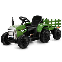 Load image into Gallery viewer, 12V Kids Ride On Tractor with Trailer Music and LED Lights