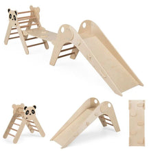 Load image into Gallery viewer, Triangle Set Foldable Kids Climbing Toys Panda-Themed Wood Montessori Climbing Set