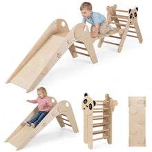 Load image into Gallery viewer, Triangle Set Foldable Kids Climbing Toys Panda-Themed Wood Montessori Climbing Set
