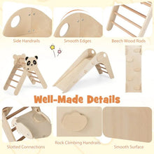 Load image into Gallery viewer, Triangle Set Foldable Kids Climbing Toys Panda-Themed Wood Montessori Climbing Set