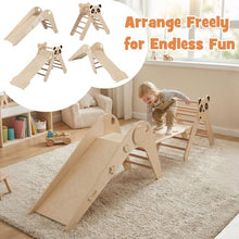 Load image into Gallery viewer, Triangle Set Foldable Kids Climbing Toys Panda-Themed Wood Montessori Climbing Set