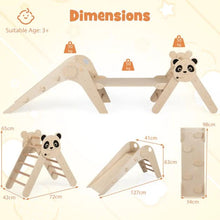 Load image into Gallery viewer, Triangle Set Foldable Kids Climbing Toys Panda-Themed Wood Montessori Climbing Set