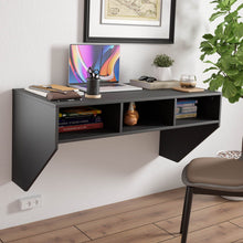 Load image into Gallery viewer, Wall Mounted Computer Desk with 3 Storage Compartments