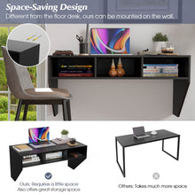Load image into Gallery viewer, Wall Mounted Computer Desk with 3 Storage Compartments