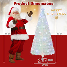 Load image into Gallery viewer, 4/5/6/7 Feet Artificial Fiber Optic White Pre-lit Christmas Tree with Light