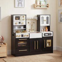 Load image into Gallery viewer, Wooden Play Kitchen with Realistic Lights and Sounds for Boys Girls 3+