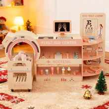 Load image into Gallery viewer, Wooden Pretend Hospital Office Kit with Eye Chart and Toy CT Machine
