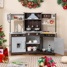 Load image into Gallery viewer, Wooden Pretend Play Kitchen with Real Sounds and Lights