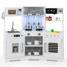 Load image into Gallery viewer, Wooden Pretend Play Kitchen with Real Sounds and Lights