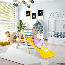 Load image into Gallery viewer, Wooden Triangle Climbing Ladder Set with 2-in-1 Reversible Ramp
