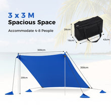Load image into Gallery viewer, Beach Tent Sun Shelter with 4 Sandbags and UPF 50+ Protection