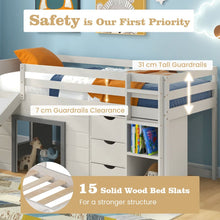 Load image into Gallery viewer, Single Size Pine Wood Loft Bed with Slide and Ladder and Game House