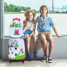Load image into Gallery viewer, 2 Pieces Kids Luggage Set with Carry-on Suitcase and Backpack-Forest
