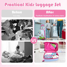 Load image into Gallery viewer, 2 Pieces Kids Luggage Set with Carry-on Suitcase and Backpack-Forest