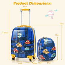 Load image into Gallery viewer, 2 Pieces Kids Luggage Set with Backpack and Suitcase for Travel