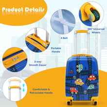 Load image into Gallery viewer, 2 Pieces Kids Luggage Set with Backpack and Suitcase for Travel